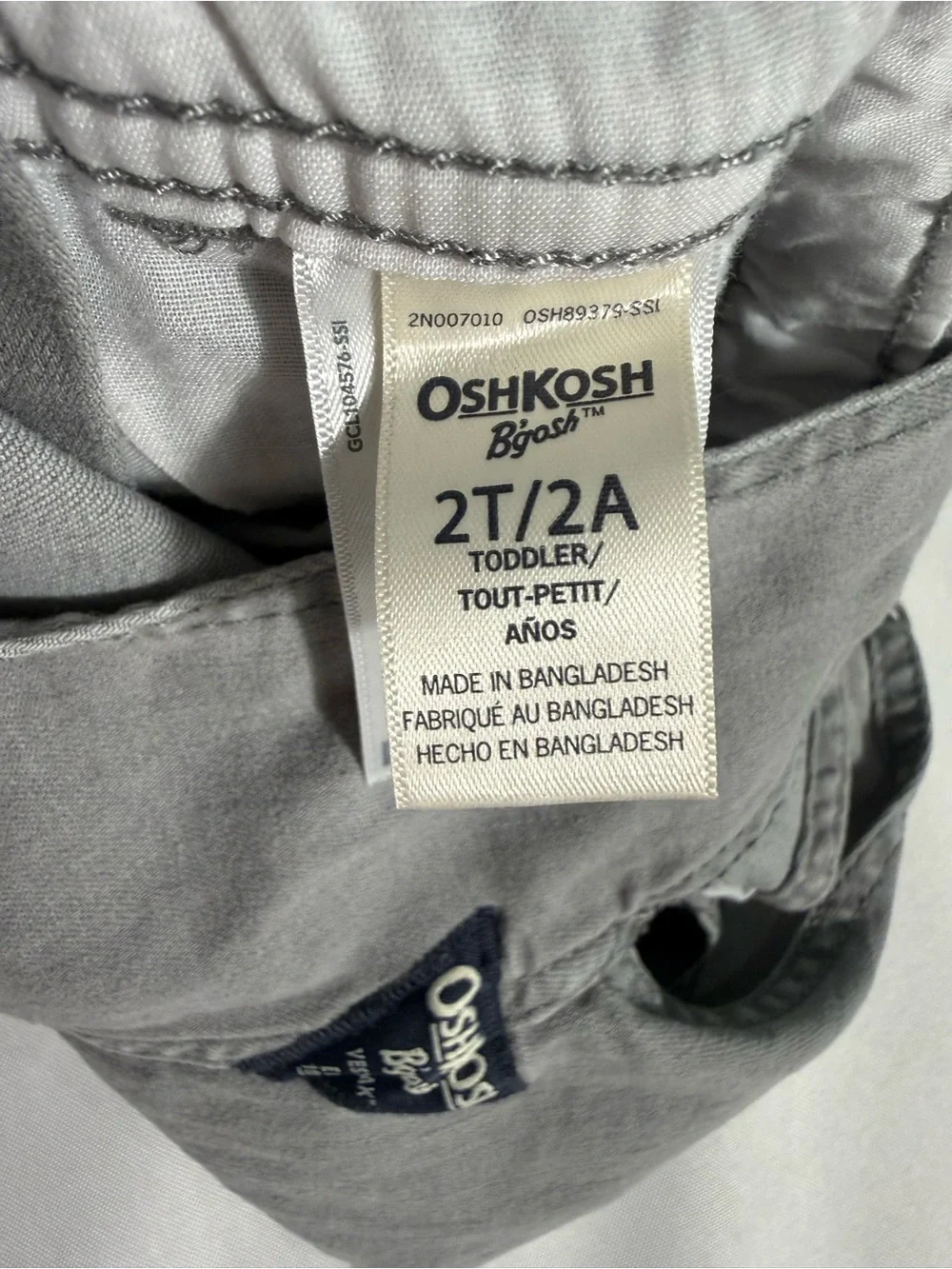 OshKosh B'gosh Light Gray Toddler Short Overalls